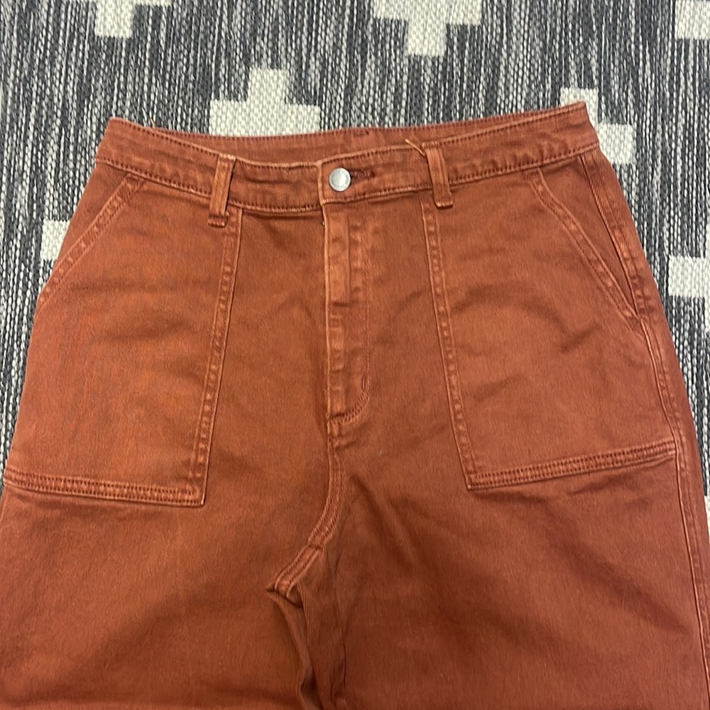 Universal Thread Size 10 Burnt Orange cropped wide leg jeans - Picture 2 of 4